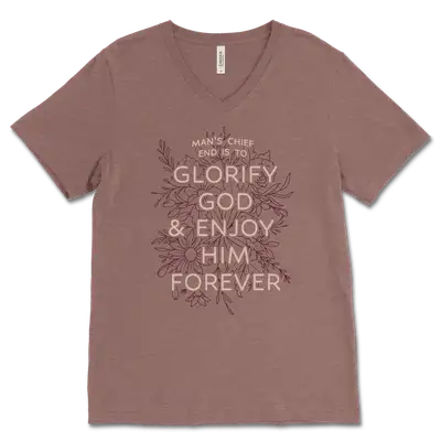Glorify God And Enjoy Him V‐Neck Tee