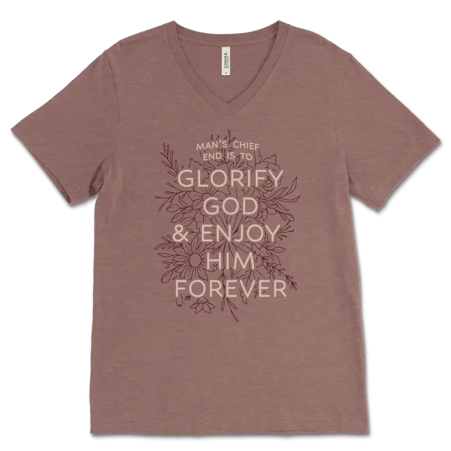 Glorify God And Enjoy Him V&dash;Neck Tee