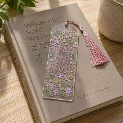 Pray Wait Trust Acrylic Bookmark