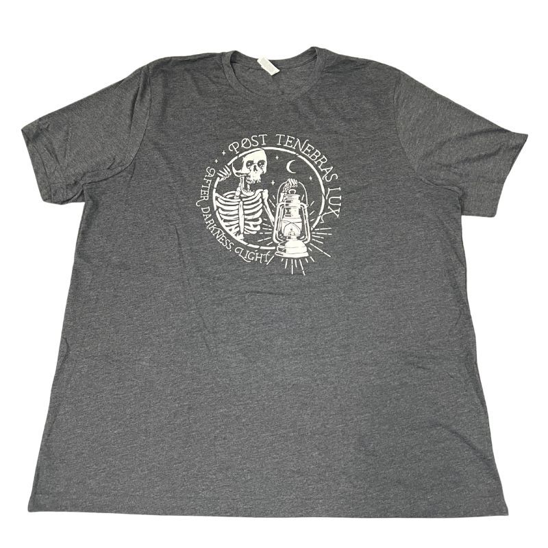 Clearance: 3XL, Dark Heather Grey, Post Tenebras Lux Tee