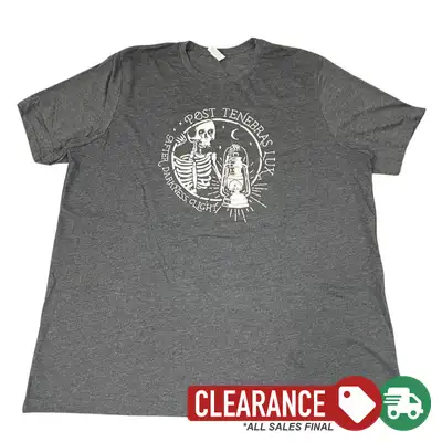 Clearance: 3XL, Dark Heather Grey, Post Tenebras Lux Tee
