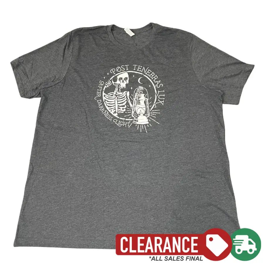 Clearance: 3XL, Dark Heather Grey, Post Tenebras Lux Tee
