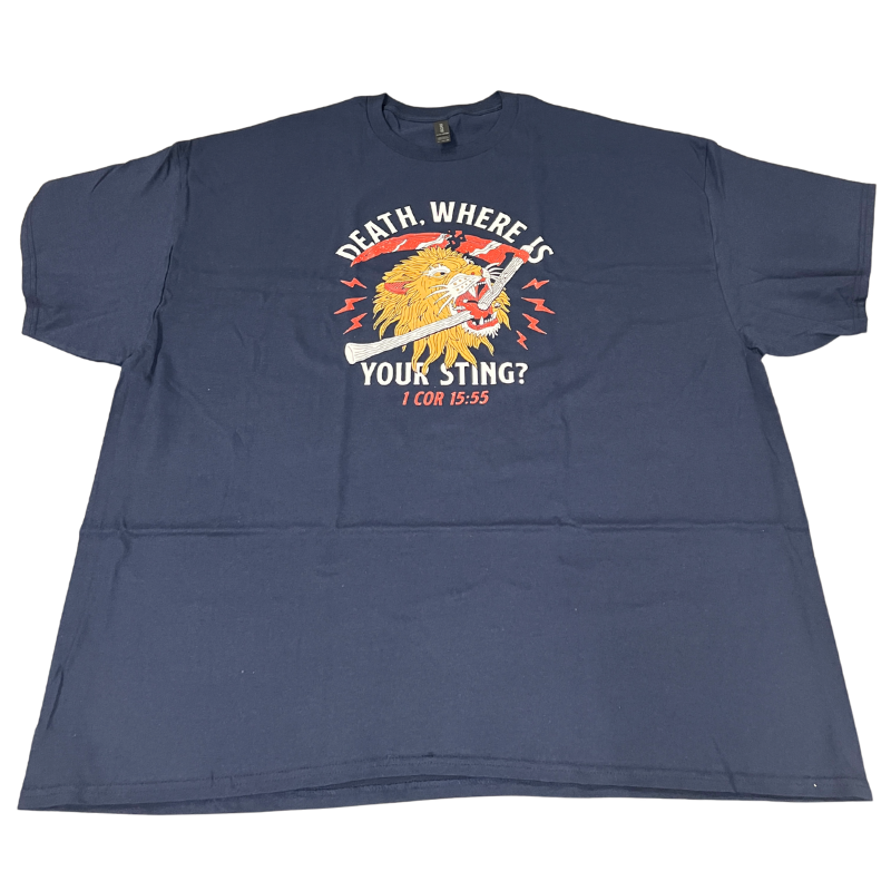 Clearance: 4XL, Navy, Death Where Is Your Sting Standard Tee