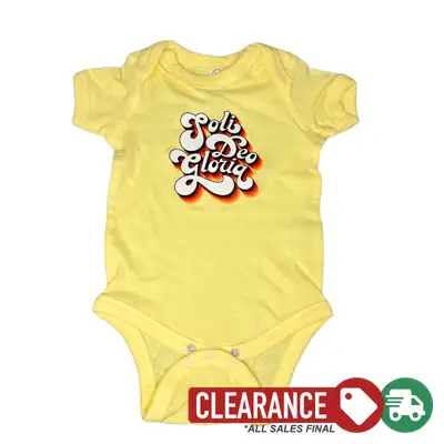 Clearance: 6 Months, Banana, Soli Deo Gloria Retro Onesie