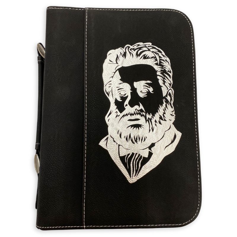 Clearance: L, Black Silver, Charles Spurgeon Bible Cover