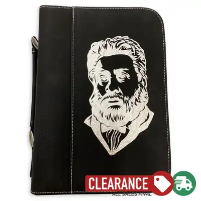 Clearance: L, Black Silver, Charles Spurgeon Bible Cover