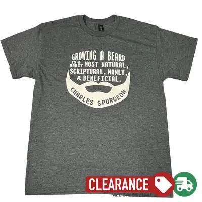Clearance: L, Dark Heather Grey, Growing A Beard Spurgeon Standard Tee