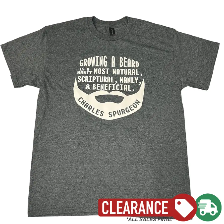 Clearance: L, Dark Heather Grey, Growing A Beard Spurgeon Standard Tee