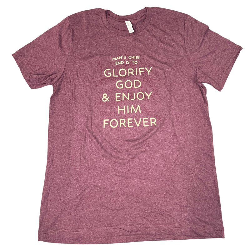 Clearance: L, Heather Maroon, Glorify God And Enjoy Him Tee
