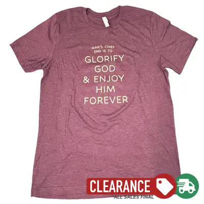 Clearance: L, Heather Maroon, Glorify God And Enjoy Him Tee