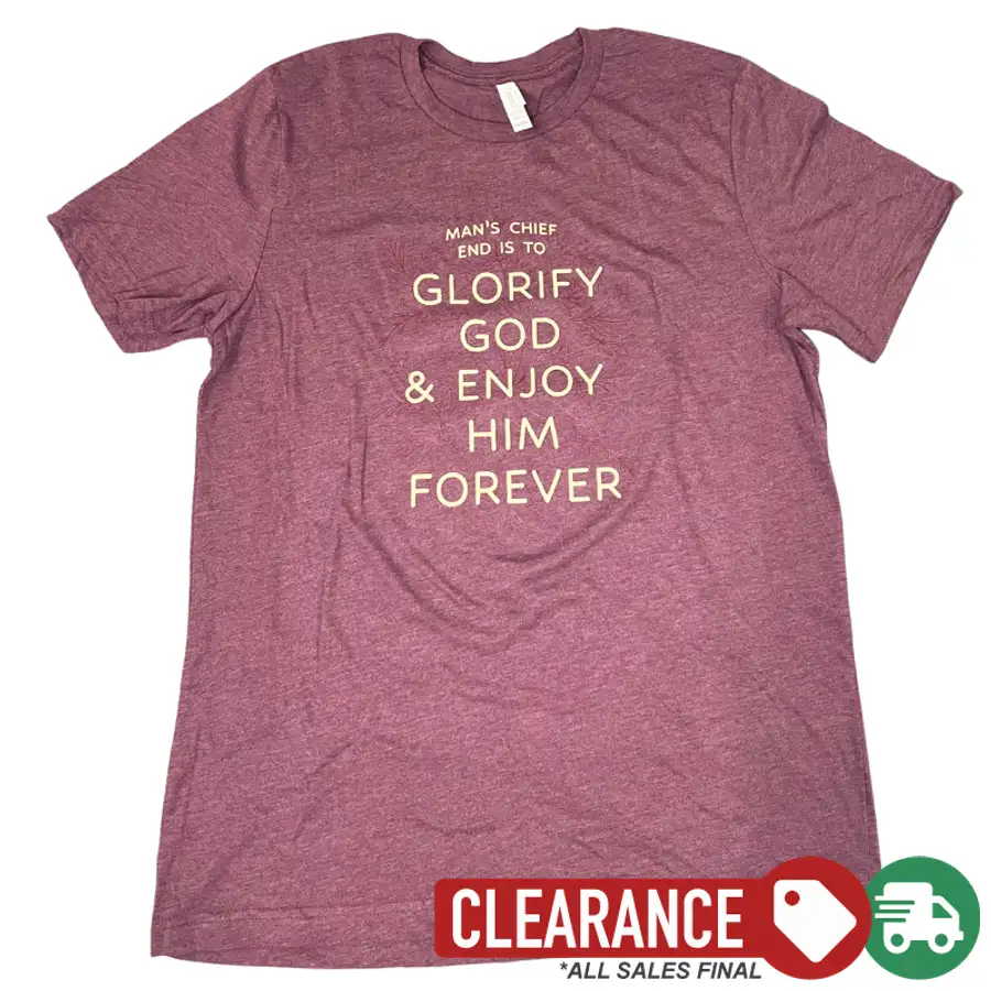 Clearance: L, Heather Maroon, Glorify God And Enjoy Him Tee