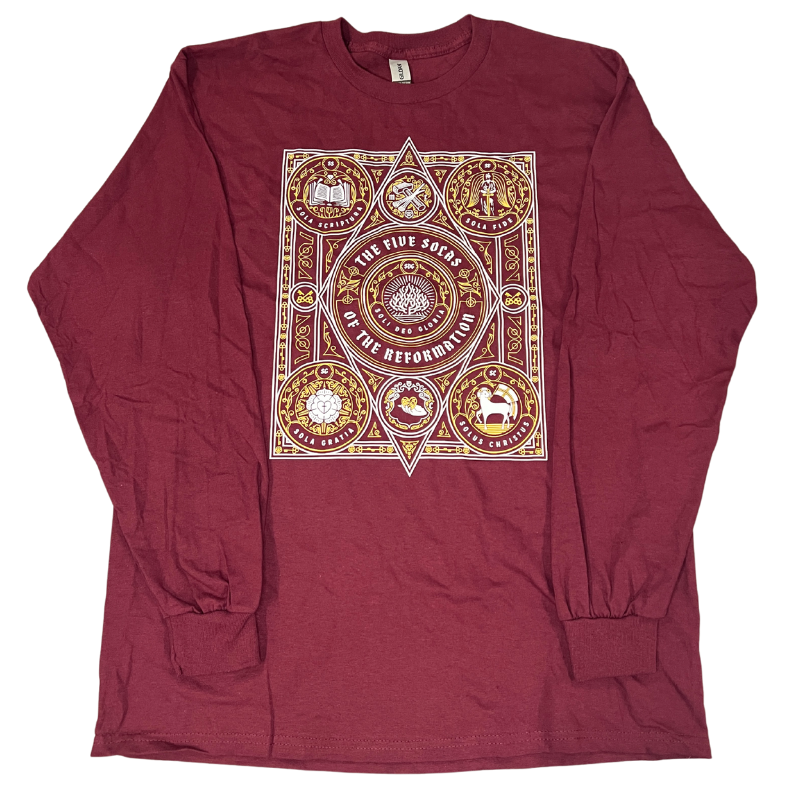 Clearance: L, Maroon, The Five Solas Of The Reformation Longsleeve