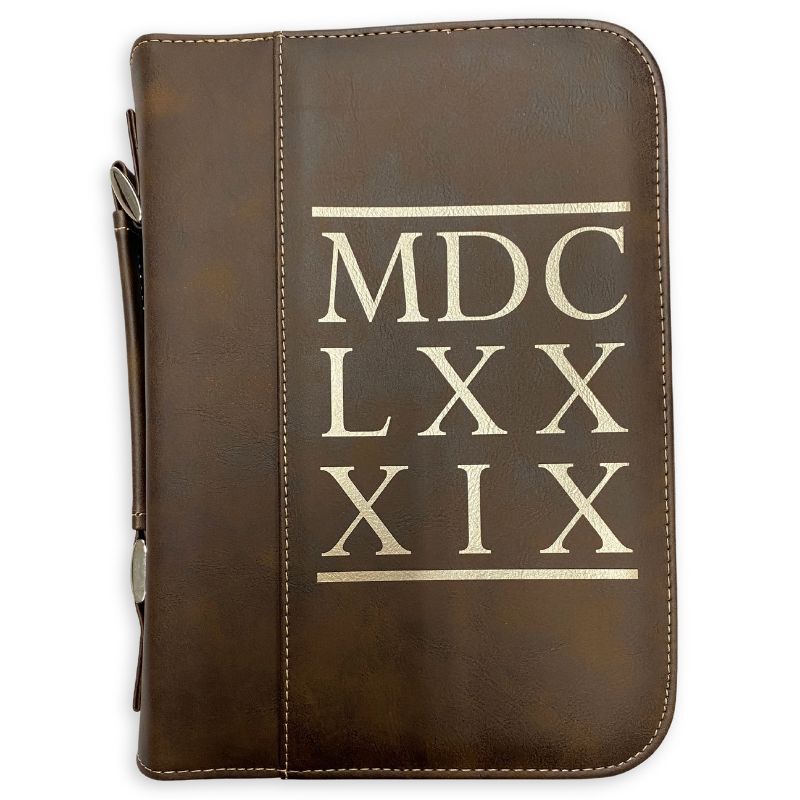 Clearance: L, Rustic Gold, 1689 BCF Roman Numerals Bible Cover