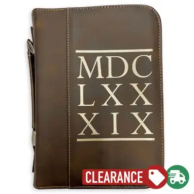 Clearance: L, Rustic Gold, 1689 BCF Roman Numerals Bible Cover