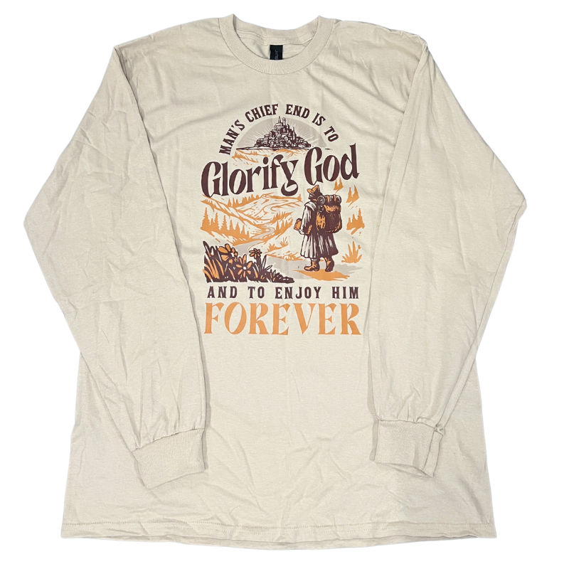 Clearance: L, Sand, Glorify God And Enjoy Him Longsleeve
