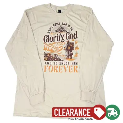 Clearance: L, Sand, Glorify God And Enjoy Him Longsleeve