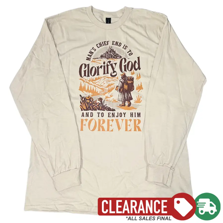 Clearance: L, Sand, Glorify God And Enjoy Him Longsleeve