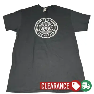 Clearance: M, Black, Soli Deo Gloria Badge Standard Tee