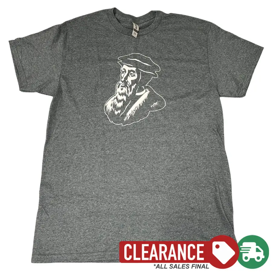 Clearance: M, Dark Heather, John Calvin Standard Tee