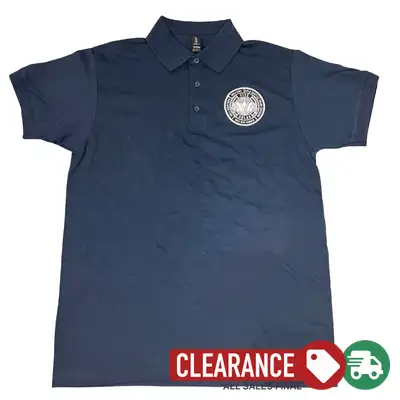 Clearance: M, Navy, Five Solas Badge Polo