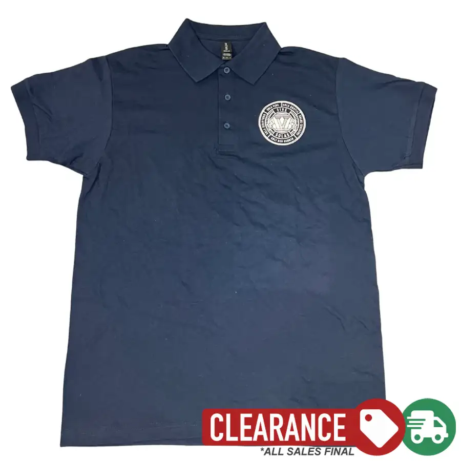 Clearance: M, Navy, Five Solas Badge Polo