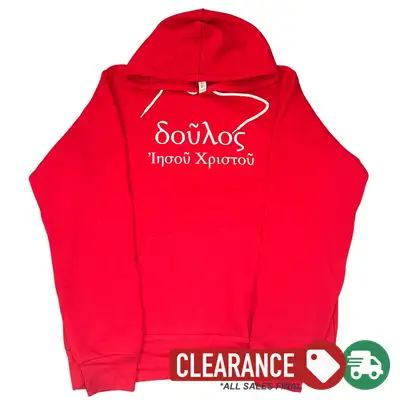 Clearance: M, Red, Slave of Christ Jesus Ladies Hoodie (Front and Back)