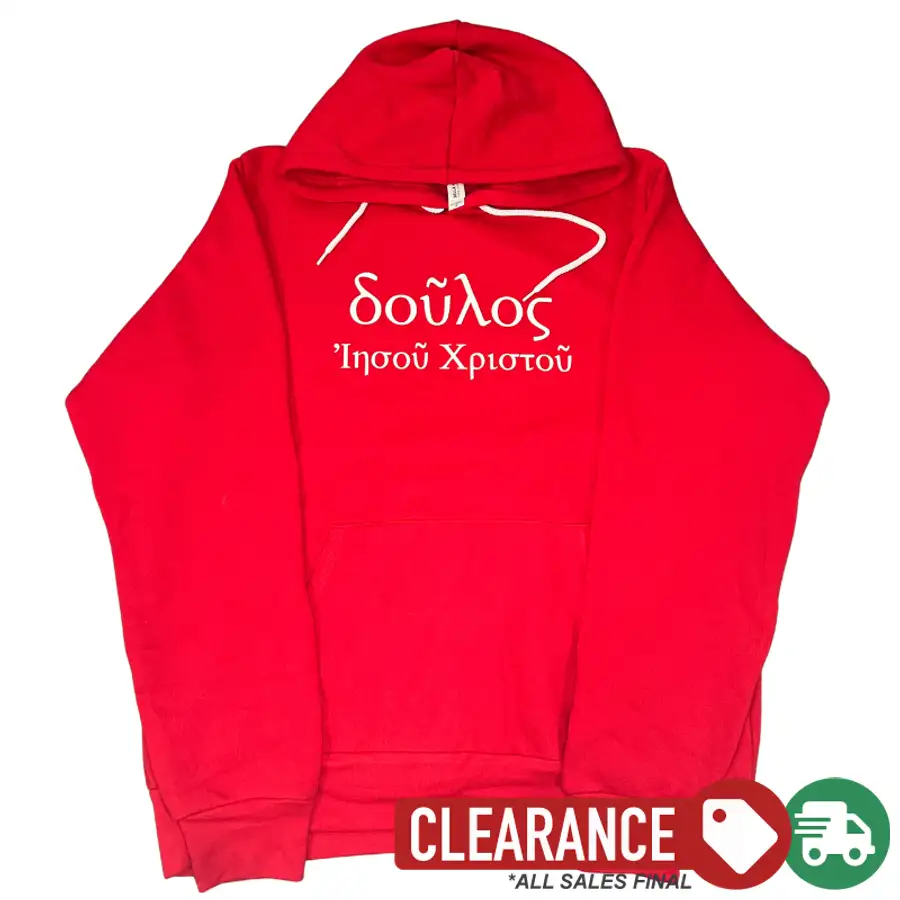 Clearance: M, Red, Slave of Christ Jesus Ladies Hoodie (Front and Back)