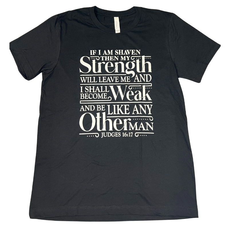 Clearance: M, Solid Black, Strength Will Leave Me Tee