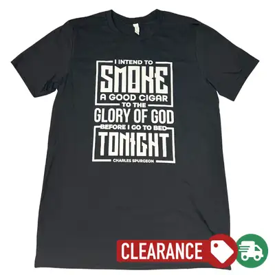 Clearance: M, Solid Black, Smoke A Good Cigar Tee