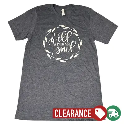 Clearance: S, Heather Midnight Navy, It Is Well With My Soul Tee
