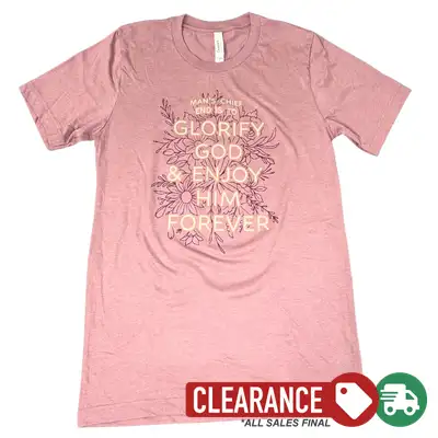 Clearance: S, Heather Orchid, Glorify God And Enjoy Him Tee