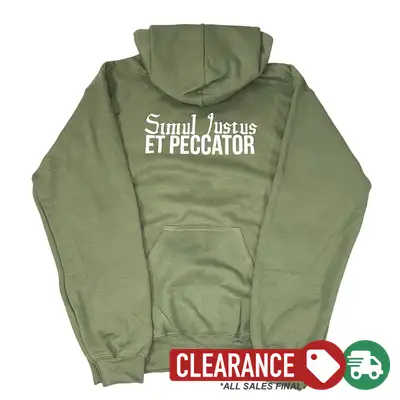 Clearance: Small, Military Green, Simul Justus Et Peccator Hoodie