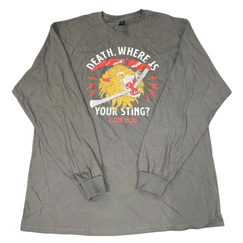 Clearance: XL, Charcoal, Death Where Is Your Sting Longsleeve