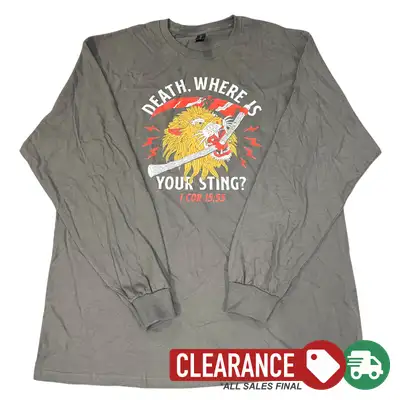 Clearance: XL, Charcoal, Death Where Is Your Sting Longsleeve