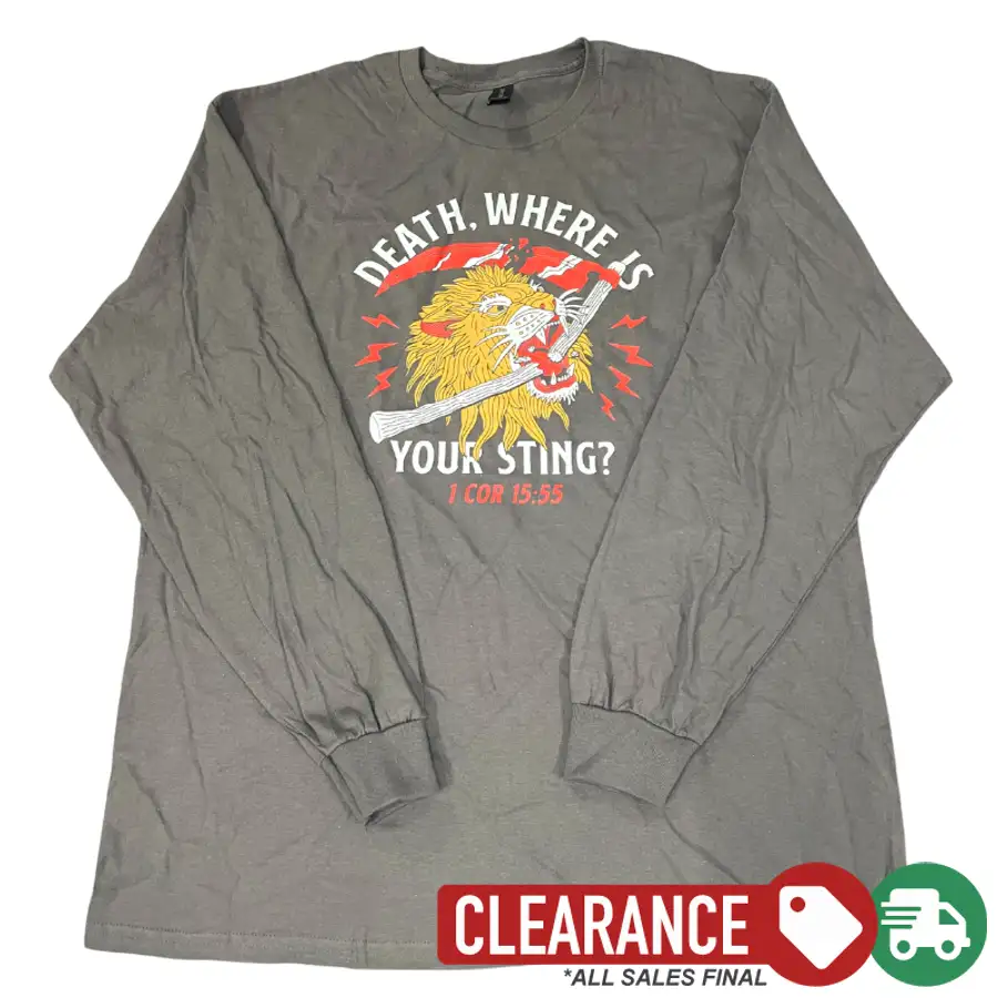 Clearance: XL, Charcoal, Death Where Is Your Sting Longsleeve