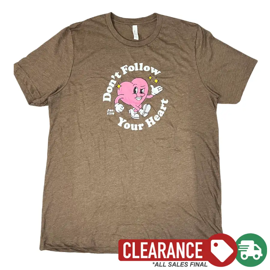Clearance: XL, Heather Brown, Don't Follow Your Heart Retro Tee