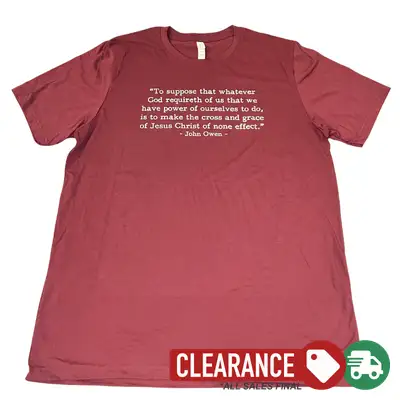 Clearance: XL, Heather Cardinal, What God Requireth John Owen Tee