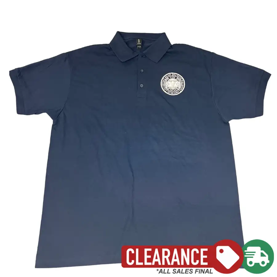 Clearance: XL, Navy, Five Solas Badge Polo