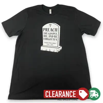 Clearance: XL, Solid Black, Be Forgotten Zinzendorf Tee
