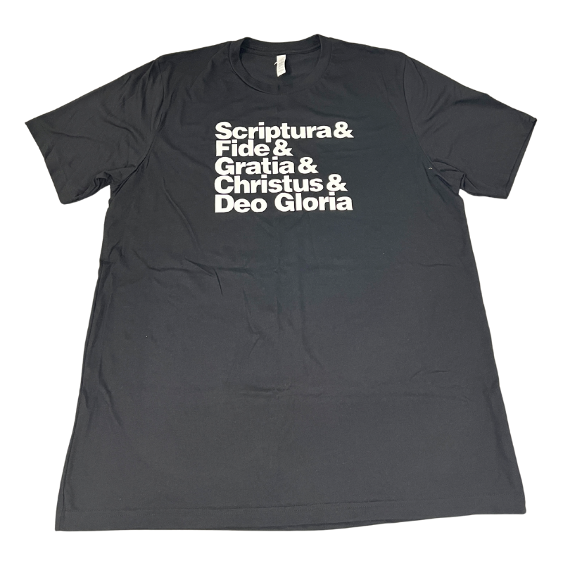 Clearance: XL, Solid Black, Five Solas (Ampersand) Tee