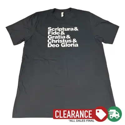 Clearance: XL, Solid Black, Five Solas (Ampersand) Tee