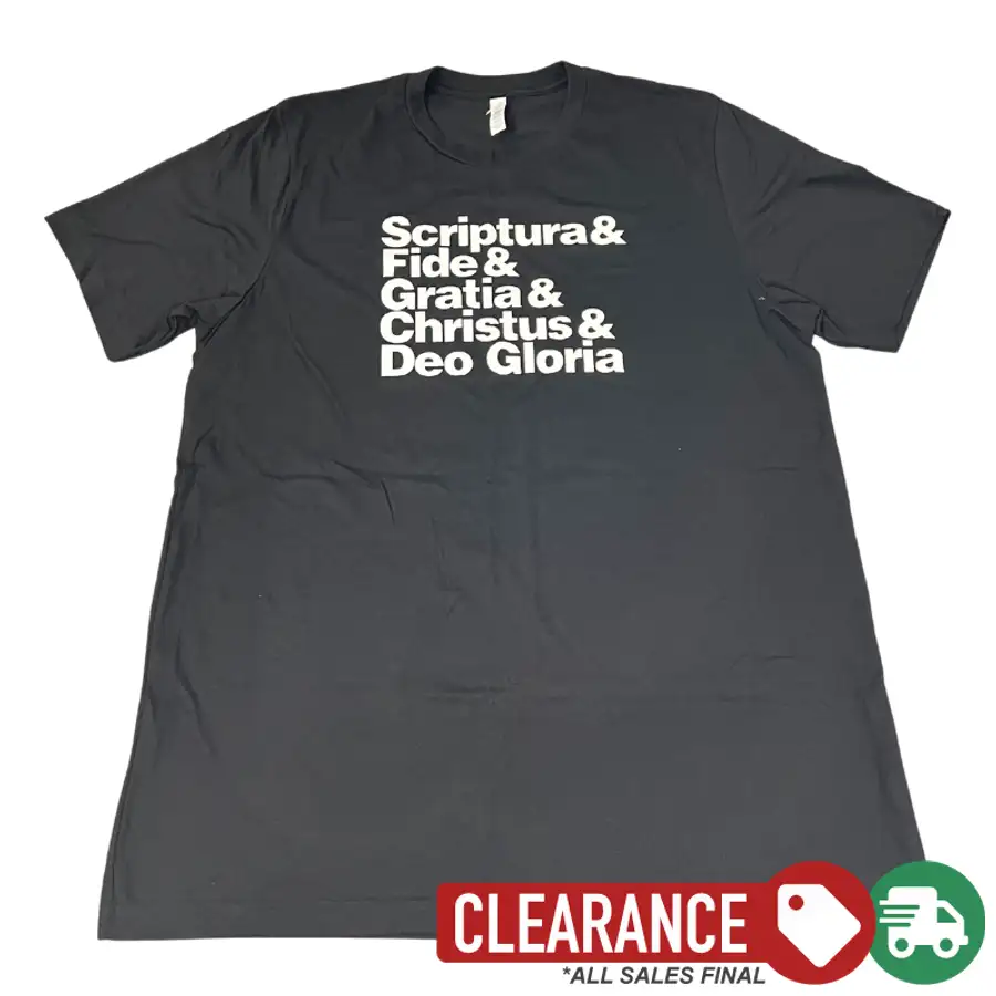 Clearance: XL, Solid Black, Five Solas (Ampersand) Tee