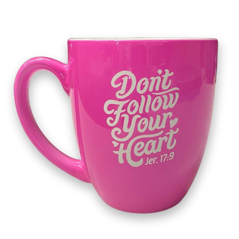 Clearance: Pink, Don't Follow Your Heart Bistro Mug