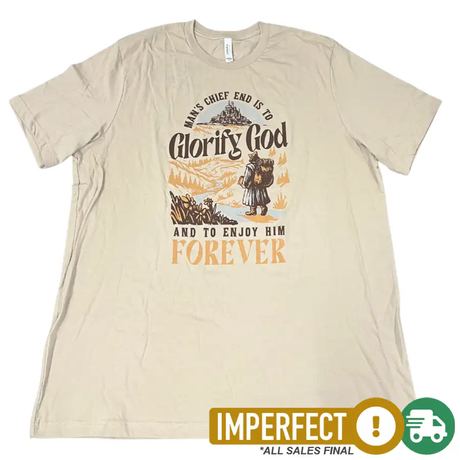 Imperfection: 2XL, Heather Tan, Glorify God and Enjoy Him Tee