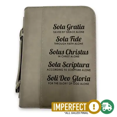 Imperfection: Large, Grey, The Five Solas Bible Cover