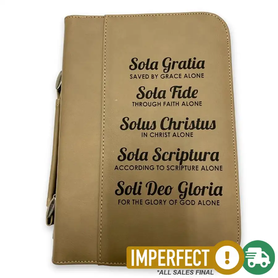 Imperfection: Large, Light Brown, The Five Solas Bible Cover