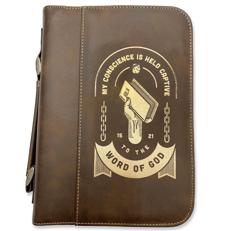 Imperfection: L, Rustic Gold, Held Captive To The Word Of God Bible Cover