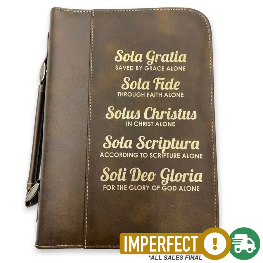 Imperfection: Large, Rustic Gold, The Five Solas Bible Cover