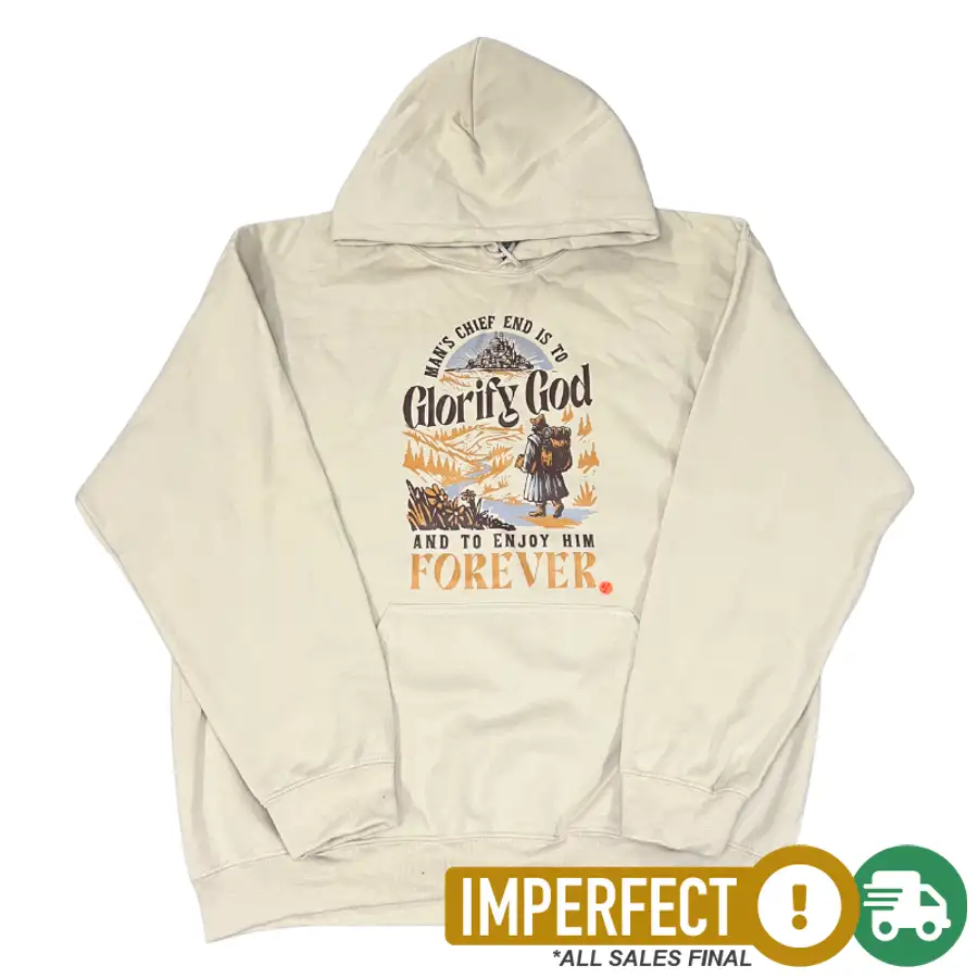 Imperfection: L, Sand, Glorify God and Enjoy Him Hoodie