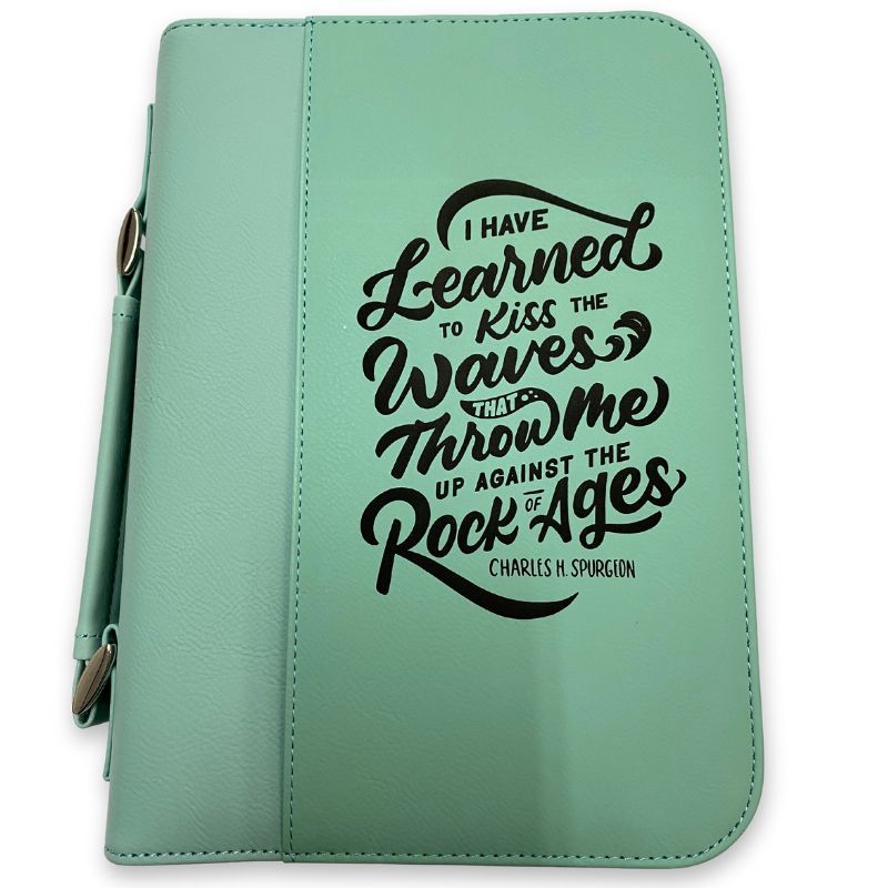 Imperfection: Large, Teal, Learned To Kiss The Waves Bible Cover